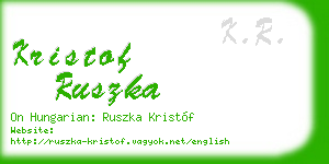 kristof ruszka business card